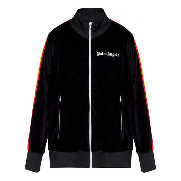 Куртка fw21 rainbow chenille track jacket 'black' Palm Angels, черный 
Куртка fw21 rainbow chenille track jacket 'black' Palm Angels, черный