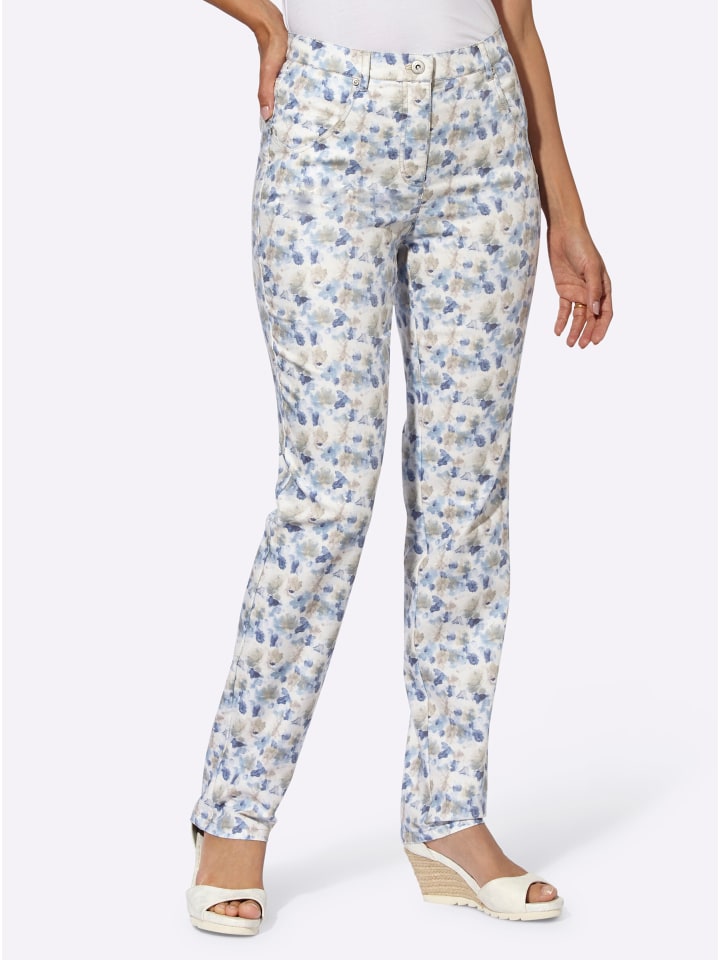 Брюки с принтом синего и экрю цвета Cosma
Брюки с принтом синего и экрю цвета Cosma