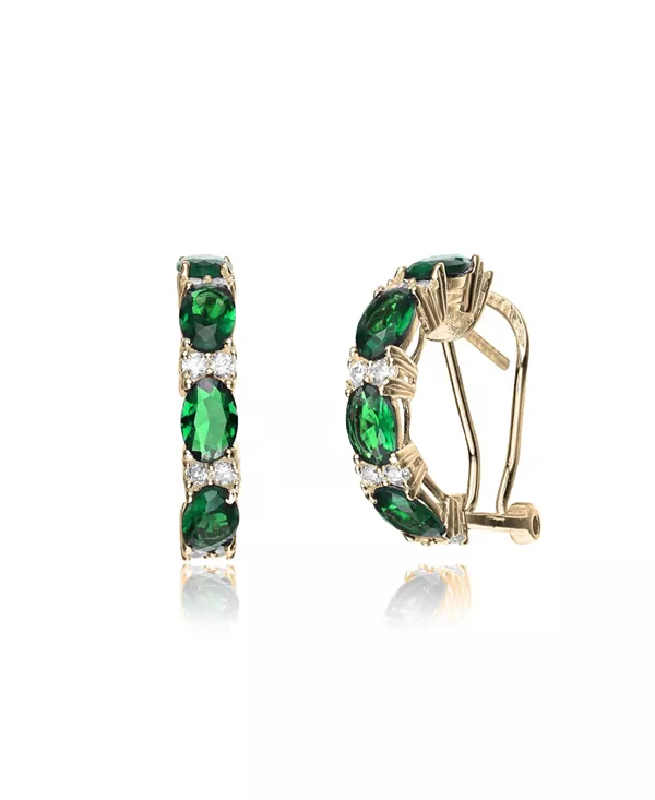 Ослепительные женские серьги-полукольца из стерлингового серебра 14 карат, покрытые золотом с цветными кубическими цирконами Genevive, green
Ослепительные женские серьги-полукольца из стерлингового серебра 14 карат, покрытые золотом с цветными кубическими цирконами Genevive, green
