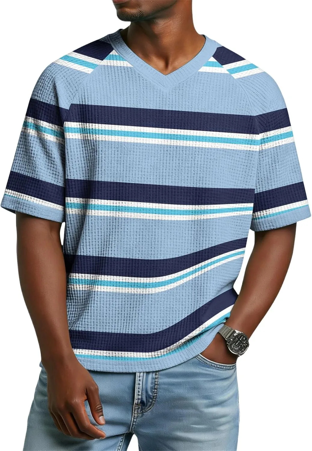 Мужская футболка V-образный вырез вафельная ткань короткий рукав ZWSPTO
Мужская футболка V-образный вырез вафельная ткань короткий рукав ZWSPTO