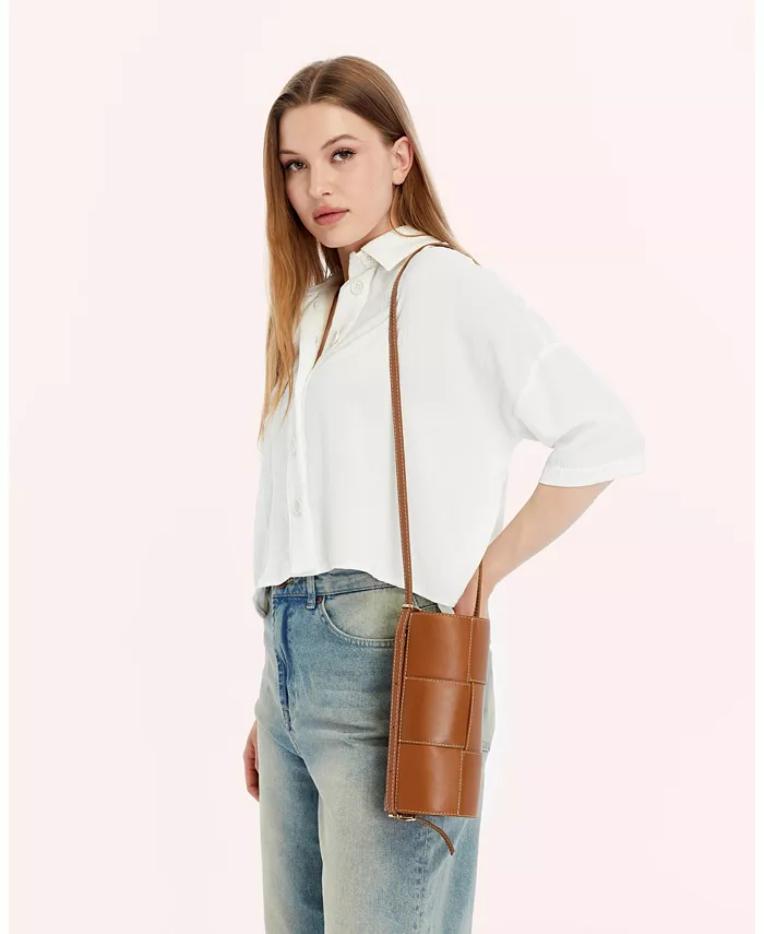 Женская плетеная кожаная сумка-бочка Furniq UK, коричневый/бежевый
Женская плетеная кожаная сумка-бочка Furniq UK, коричневый/бежевый