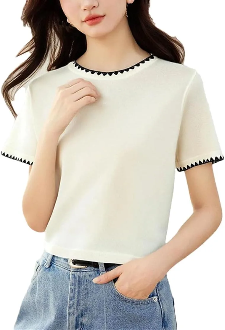 Женская футболка с коротким рукавом, лето 2025, свободный крой, круглый вырез
Женская футболка с коротким рукавом, лето 2025, свободный крой, круглый вырез