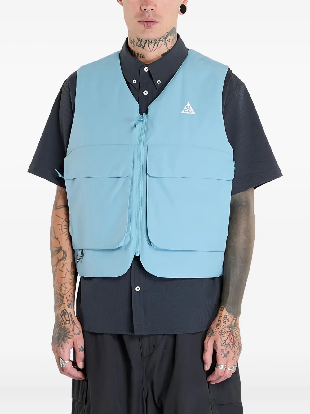 Двусторонний жилет на молнии Nike, синий 
Двусторонний жилет на молнии Nike, синий