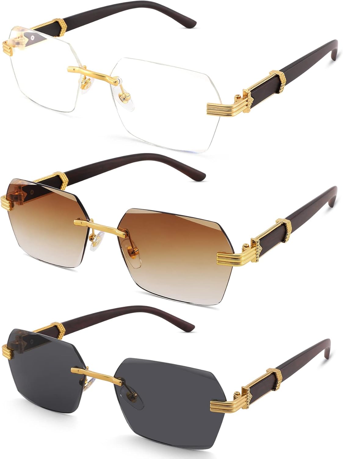 Солнцезащитные очки Hycredi без оправы, прямоугольной формы, для мужчин и женщин, в стиле ретро, без оправы, квадратной формы, солнцезащитные очки в стиле Y2k, тонированные очки, A1 * 3 Pack (White + Brown + Gray)
Солнцезащитные очки Hycredi без оправы, прямоугольной формы, для мужчин и женщин, в стиле ретро, без оправы, квадратной формы, солнцезащитные очки в стиле Y2k, тонированные очки, A1 * 3 Pack (White + Brown + Gray)