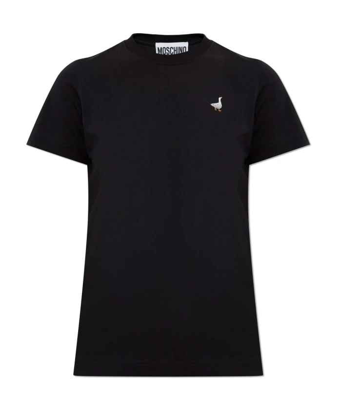 Хлопковая футболка с круглым вырезом Moschino, черный
Хлопковая футболка с круглым вырезом Moschino, черный