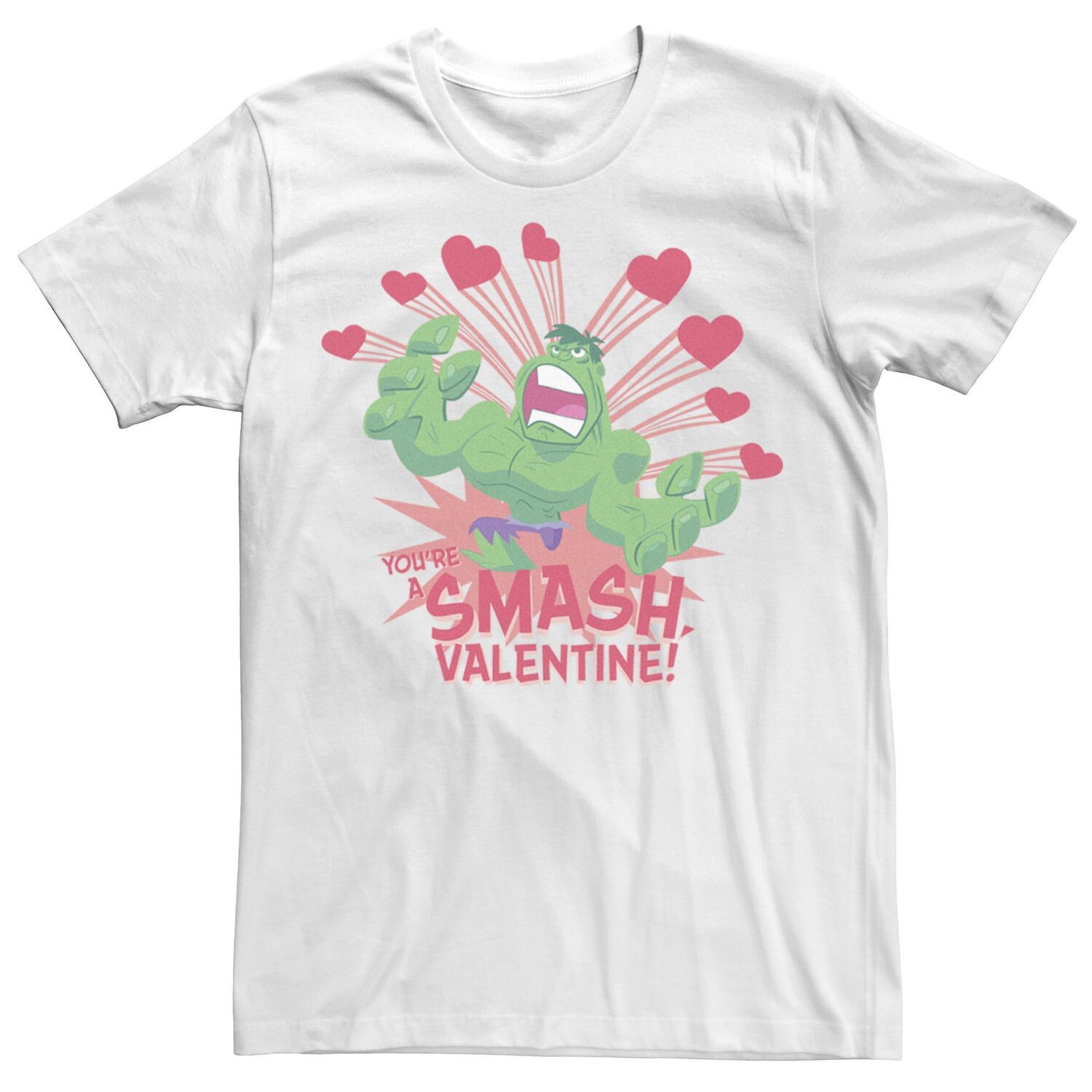 Мужская футболка Marvel Hulk You’re A Smash с надписью «День святого Валентина» Licensed Character 
Мужская футболка Marvel Hulk You’re A Smash с надписью «День святого Валентина» Licensed Character