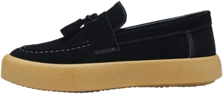 Мужские модные лоферы - с мелким носком, круглым каблуком, толстой подошвой, повседневные туфли с отделкой оборками. Подходят для любого сезона или для работы в офисе Hoalox, черный
Мужские модные лоферы - с мелким носком, круглым каблуком, толстой подошвой, повседневные туфли с отделкой оборками. Подходят для любого сезона или для работы в офисе Hoalox, черный