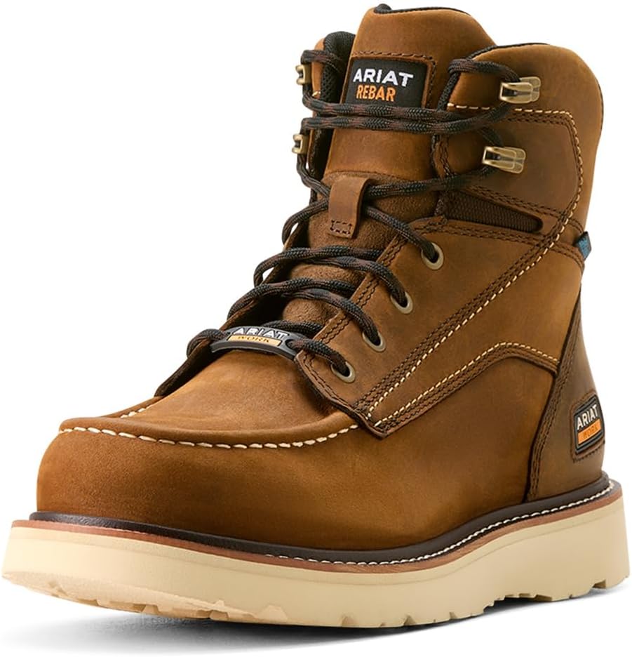 Мужские ботинки Ariat Rebar с водонепроницаемым композитным носком и носком-мокасином на клиновидной подошве, высота 15 см, коричневый
Мужские ботинки Ariat Rebar с водонепроницаемым композитным носком и носком-мокасином на клиновидной подошве, высота 15 см, коричневый