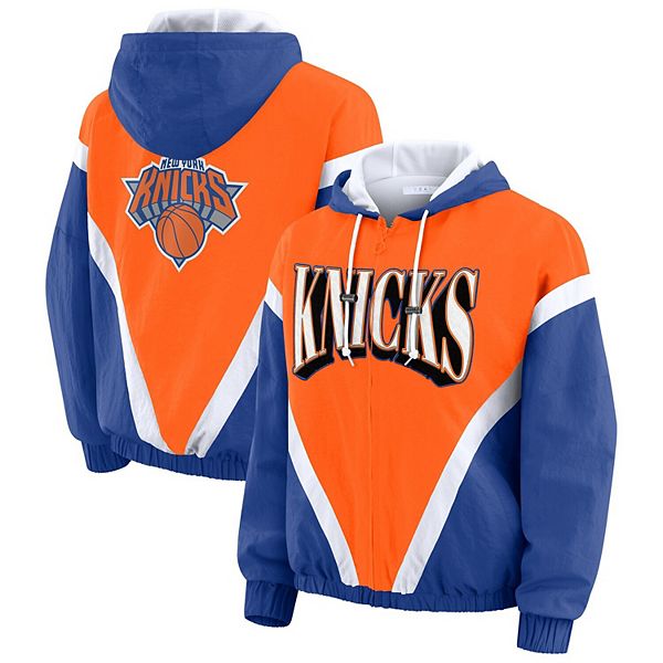 Женская худи-ветровка с молнией и цветными блоками orange/royal new york knicks Wear By Erin Andrews
Женская худи-ветровка с молнией и цветными блоками orange/royal new york knicks Wear By Erin Andrews