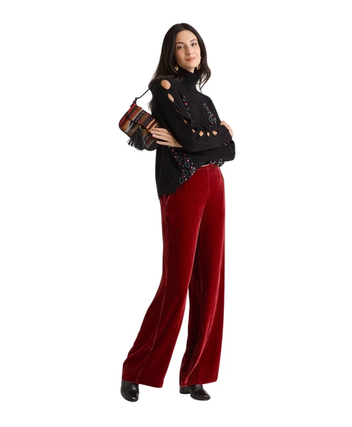 Бархатные брюки со струящимся краем Maliparmi, красный
Бархатные брюки со струящимся краем Maliparmi, красный