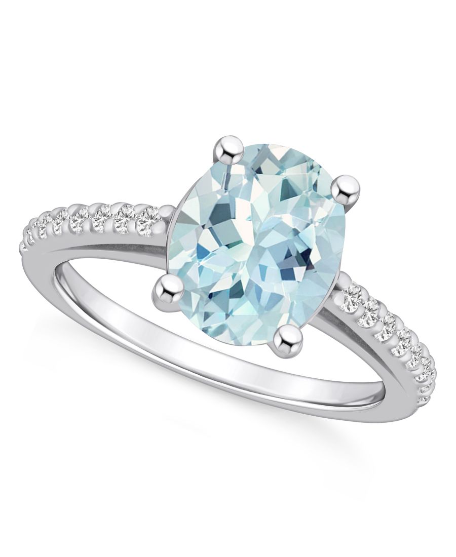 Кольцо с аквамарином (2,5 карата) и бриллиантами (1/4 карата) из белого золота 14 карат Macy's, Aquamarine
Кольцо с аквамарином (2,5 карата) и бриллиантами (1/4 карата) из белого золота 14 карат Macy's, Aquamarine