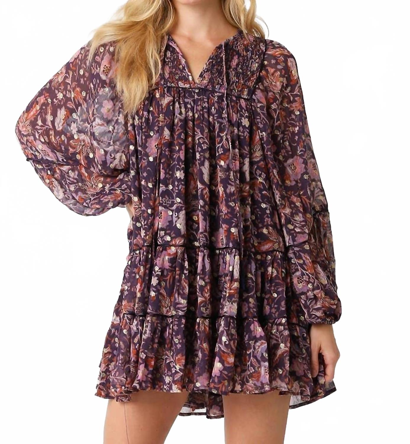 OLIVACEOUS Мини-платье Рейган темно-фиолетового цвета с румяными вкраплениями
OLIVACEOUS Мини-платье Рейган темно-фиолетового цвета с румяными вкраплениями