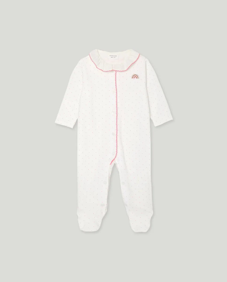 Длинный комбинезон с узором для девочки с принтом на горловине Cotton Juice, белый
Длинный комбинезон с узором для девочки с принтом на горловине Cotton Juice, белый