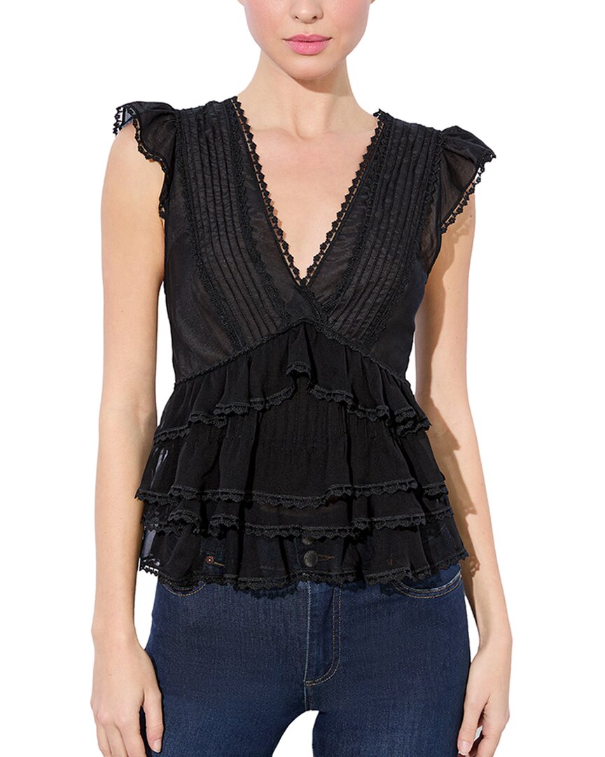 Элис + Оливия Бланш, топ-свитер из смесового шелка с V-образным вырезом и оборками Alice + olivia, черный
Элис + Оливия Бланш, топ-свитер из смесового шелка с V-образным вырезом и оборками Alice + olivia, черный