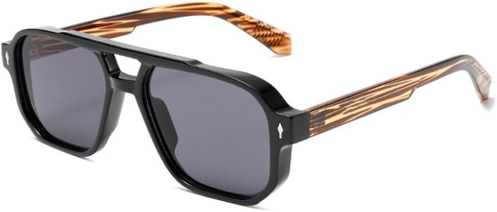 Винтажные мужские солнцезащитные очки с двойной перемычкой, квадратной формы, темно-зеленые, с защитой от УФ-излучения UV400, модные женские солнцезащитные очки с заклепками LXLHWN, Black Striped Grey
Винтажные мужские солнцезащитные очки с двойной перемычкой, квадратной формы, темно-зеленые, с защитой от УФ-излучения UV400, модные женские солнцезащитные очки с заклепками LXLHWN, Black Striped Grey