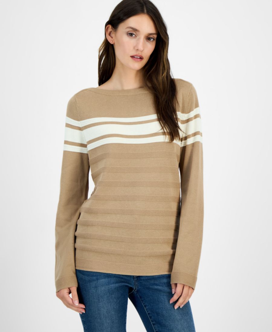 Женский хлопковый свитер с вырезом-лодочкой и фактурной отделкой Nautica Jeans, Camel/ White Swan
Женский хлопковый свитер с вырезом-лодочкой и фактурной отделкой Nautica Jeans, Camel/ White Swan