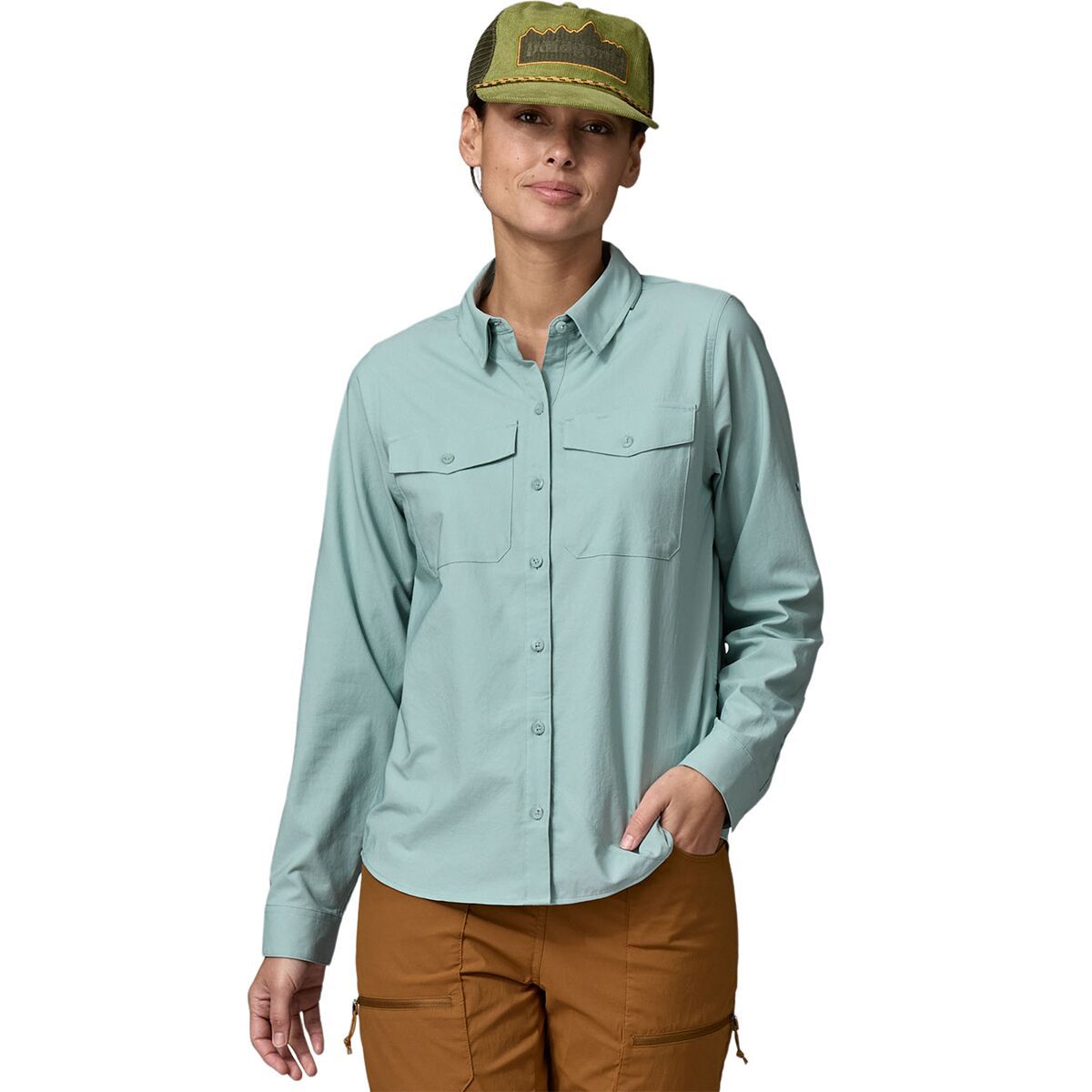 Саморегулируемая рубашка с длинными рукавами от солнца Patagonia, синий 
Саморегулируемая рубашка с длинными рукавами от солнца Patagonia, синий