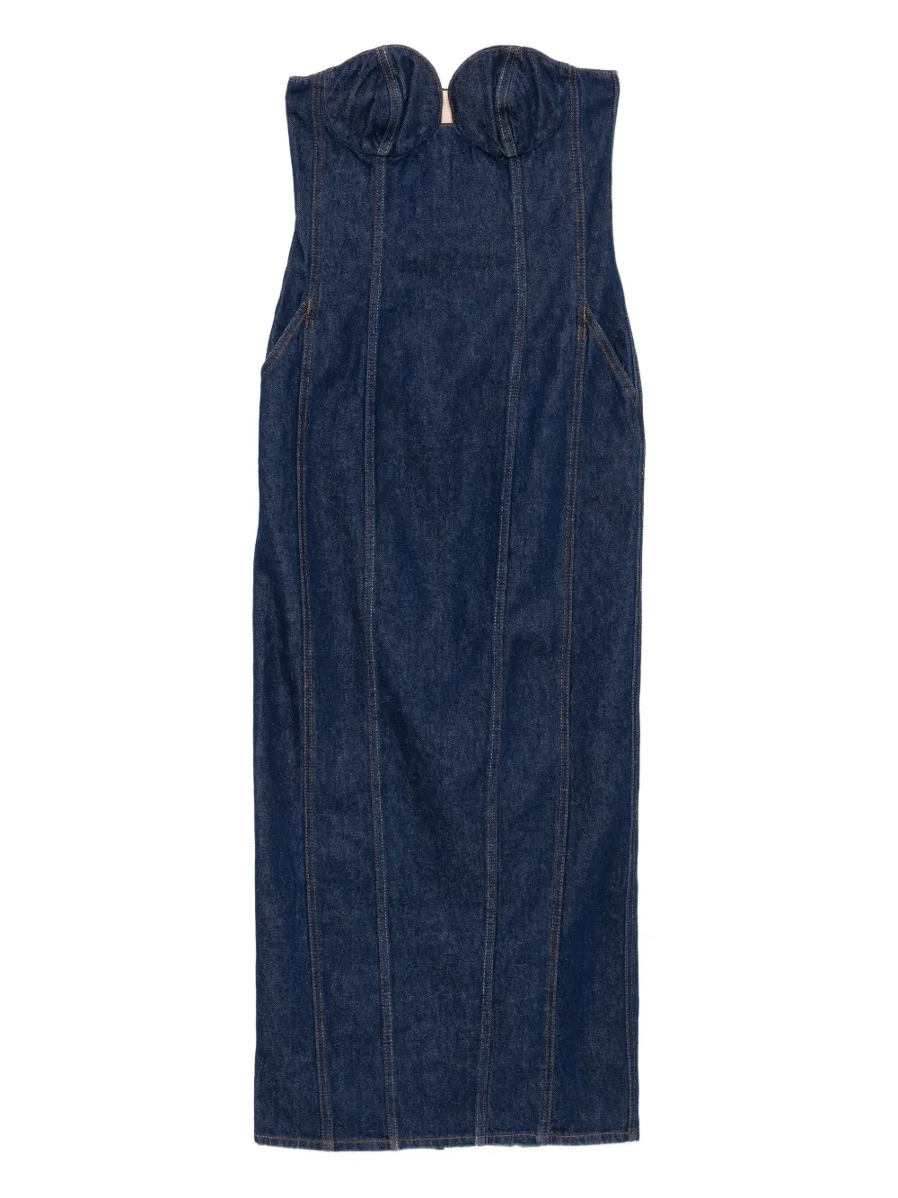 Джинсовое платье миди без бретелей Magda Butrym, синий
Джинсовое платье миди без бретелей Magda Butrym, синий