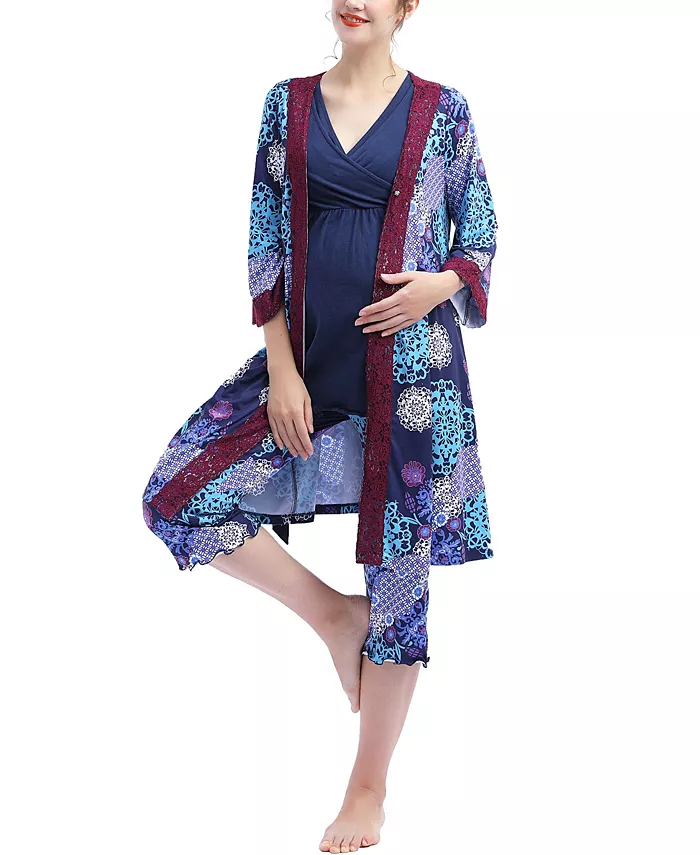 Пижамный комплект Natalie для беременных и кормящих мам из 3 предметов kimi + kai, синий
Пижамный комплект Natalie для беременных и кормящих мам из 3 предметов kimi + kai, синий