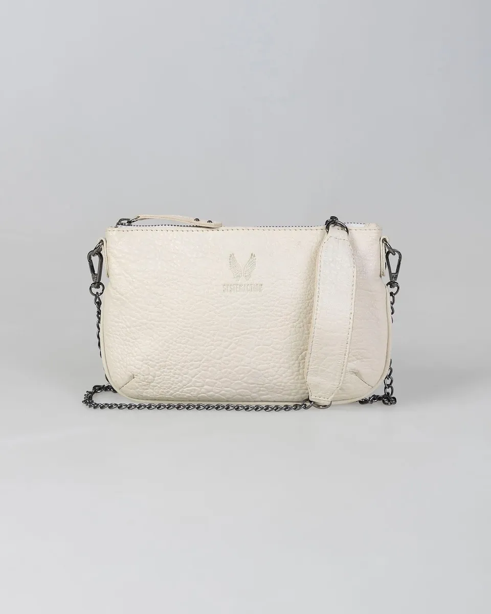 Маленькая кожаная сумка с металлической цепочкой и молнией System Action, бежевый
Маленькая кожаная сумка с металлической цепочкой и молнией System Action, бежевый