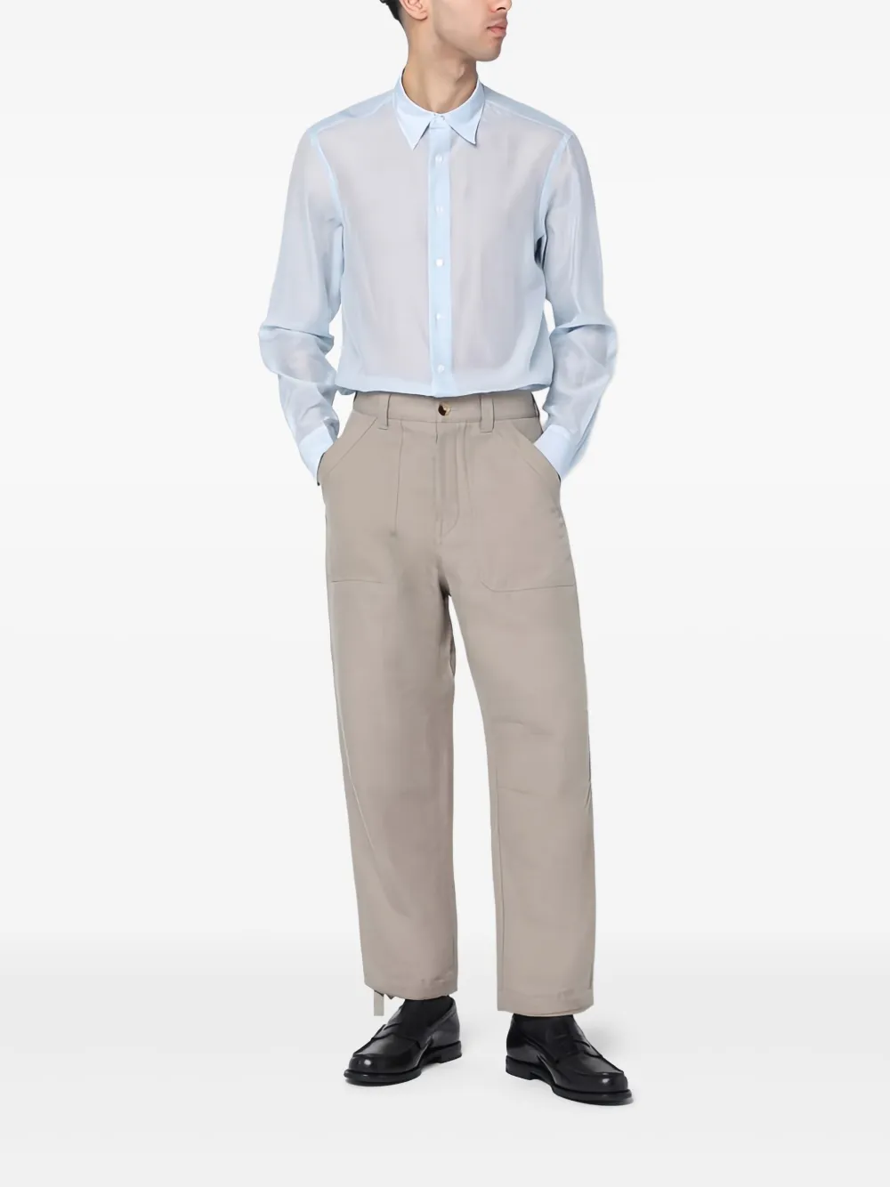 Полупрозрачная рубашка с длинными рукавами Lardini, синий
Полупрозрачная рубашка с длинными рукавами Lardini, синий