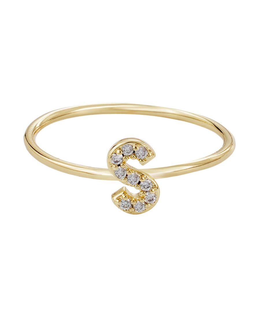 Золотое кольцо с инициалом, украшенное кубическим цирконием, размер 6 ADORNIA, Gold-S
Золотое кольцо с инициалом, украшенное кубическим цирконием, размер 6 ADORNIA, Gold-S
