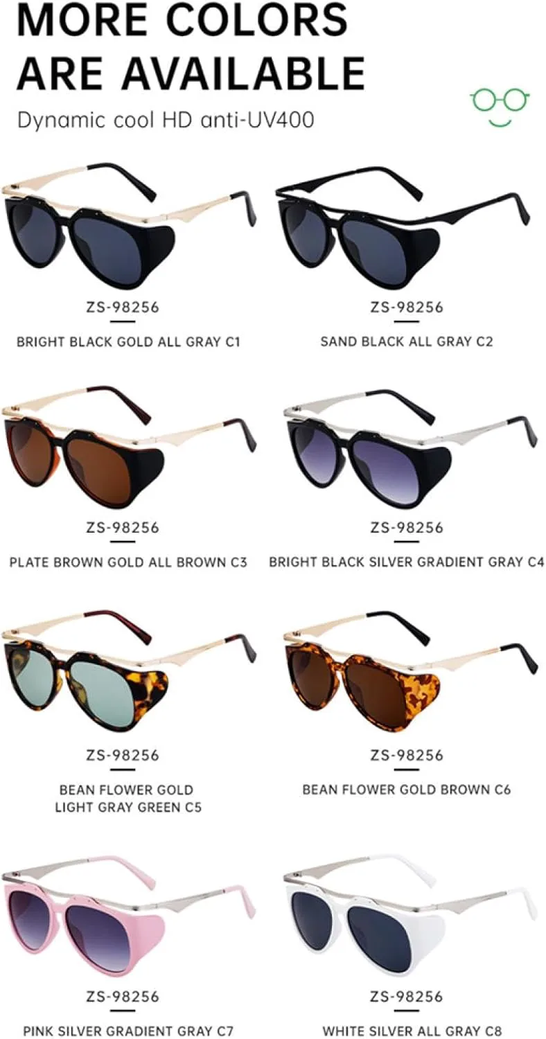 Солнцезащитные очки класса люкс в стиле панк с металлической оправой для женщин, винтажные солнцезащитные очки с защитой от УФ-излучения TOIPASTN, C2matteblack
Солнцезащитные очки класса люкс в стиле панк с металлической оправой для женщин, винтажные солнцезащитные очки с защитой от УФ-излучения TOIPASTN, C2matteblack