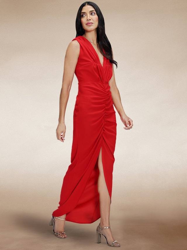 Макси-платье с v-образным вырезом и рюшами HotSquash, красный
Макси-платье с v-образным вырезом и рюшами HotSquash, красный