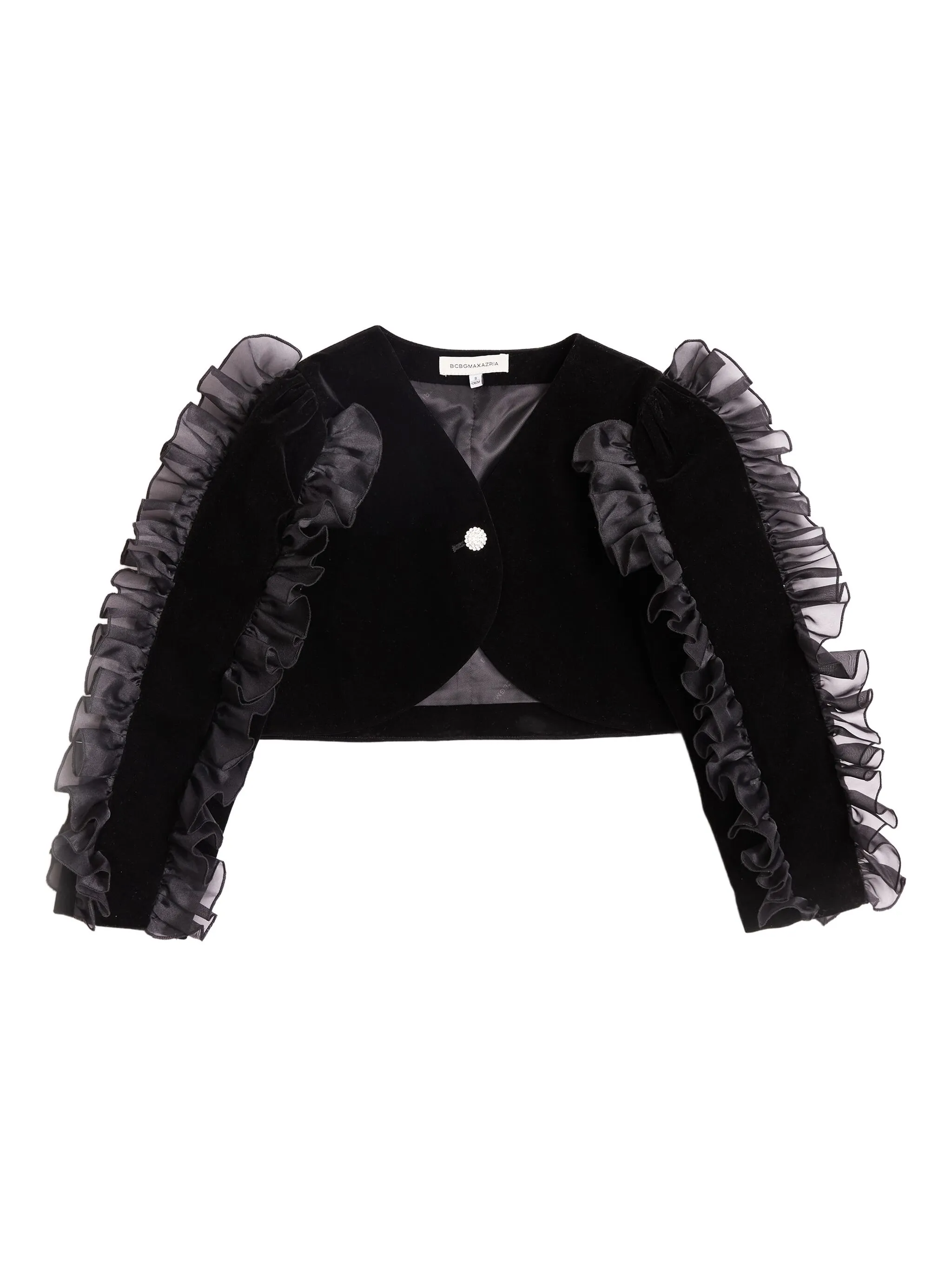 Бархатный жакет с оборками Bcbg Kids, черный
Бархатный жакет с оборками Bcbg Kids, черный