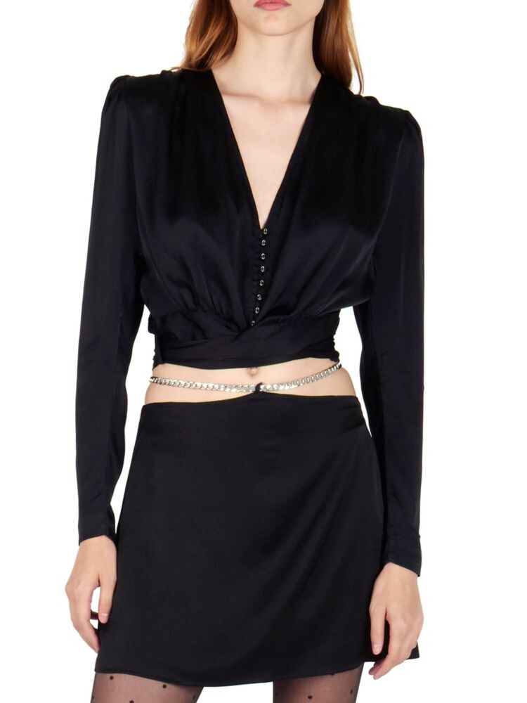 Укороченная шелковая блузка Cala Secret Mission, черный
Укороченная шелковая блузка Cala Secret Mission, черный