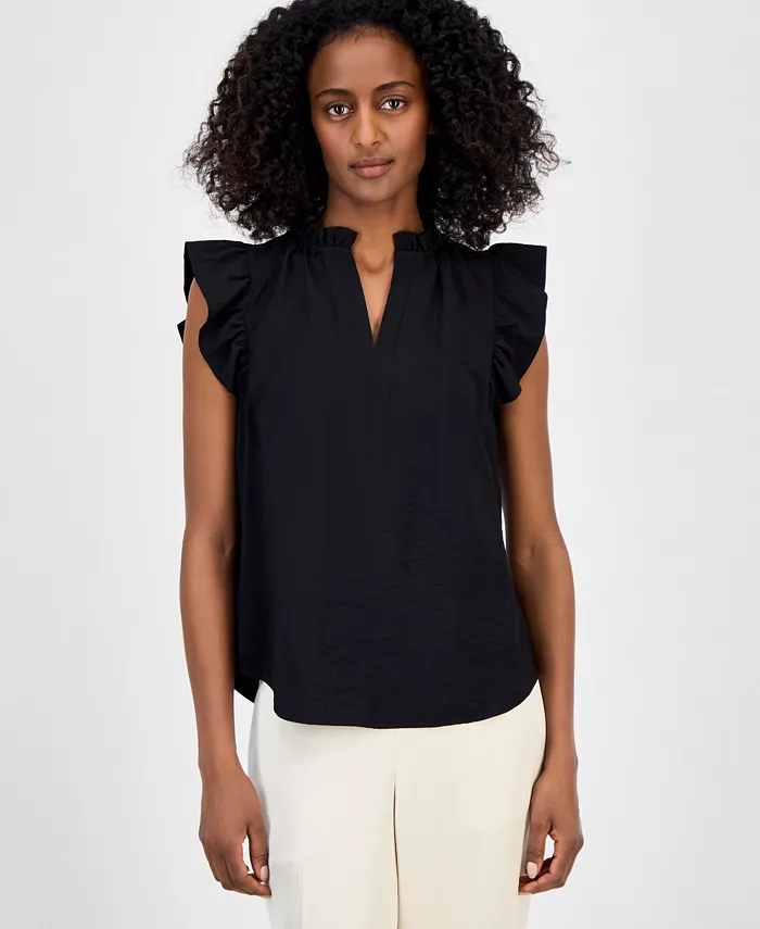 Женская блузка без рукавов с фактурными рюшами Anne Klein, черный
Женская блузка без рукавов с фактурными рюшами Anne Klein, черный