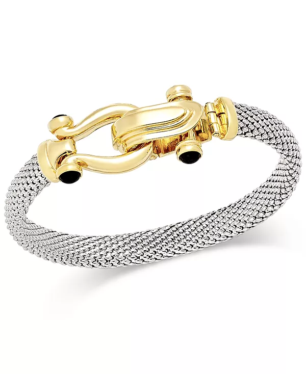 Браслет в форме подковы с акцентами из черной шпинели из стерлингового серебра и 14-каратного золота поверх серебра Italian Gold, two-tone
Браслет в форме подковы с акцентами из черной шпинели из стерлингового серебра и 14-каратного золота поверх серебра Italian Gold, two-tone