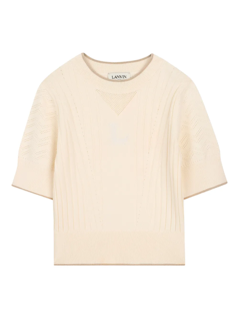 Футболка с отделкой в рубчик Lanvin Enfant, бежевый
Футболка с отделкой в рубчик Lanvin Enfant, бежевый