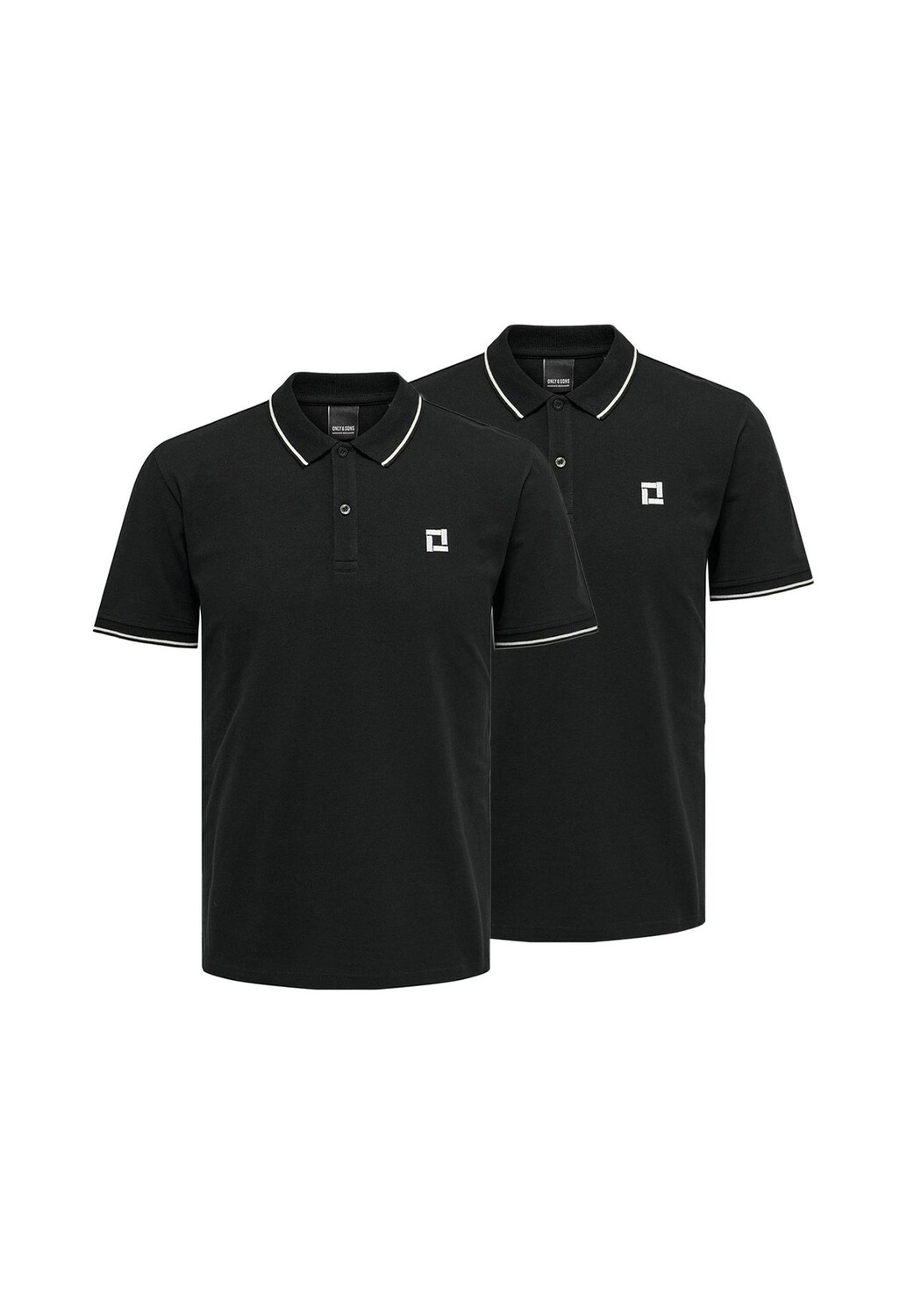Комплект из 2 рубашек-поло Onsefletcher ONLY & SONS, черный 
Комплект из 2 рубашек-поло Onsefletcher ONLY & SONS, черный