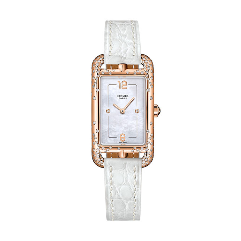 HERMES Кварцевые часы на крокодиловом ремне размер 27*20 мм с белым циферблатом unisex
HERMES Кварцевые часы на крокодиловом ремне размер 27*20 мм с белым циферблатом unisex
