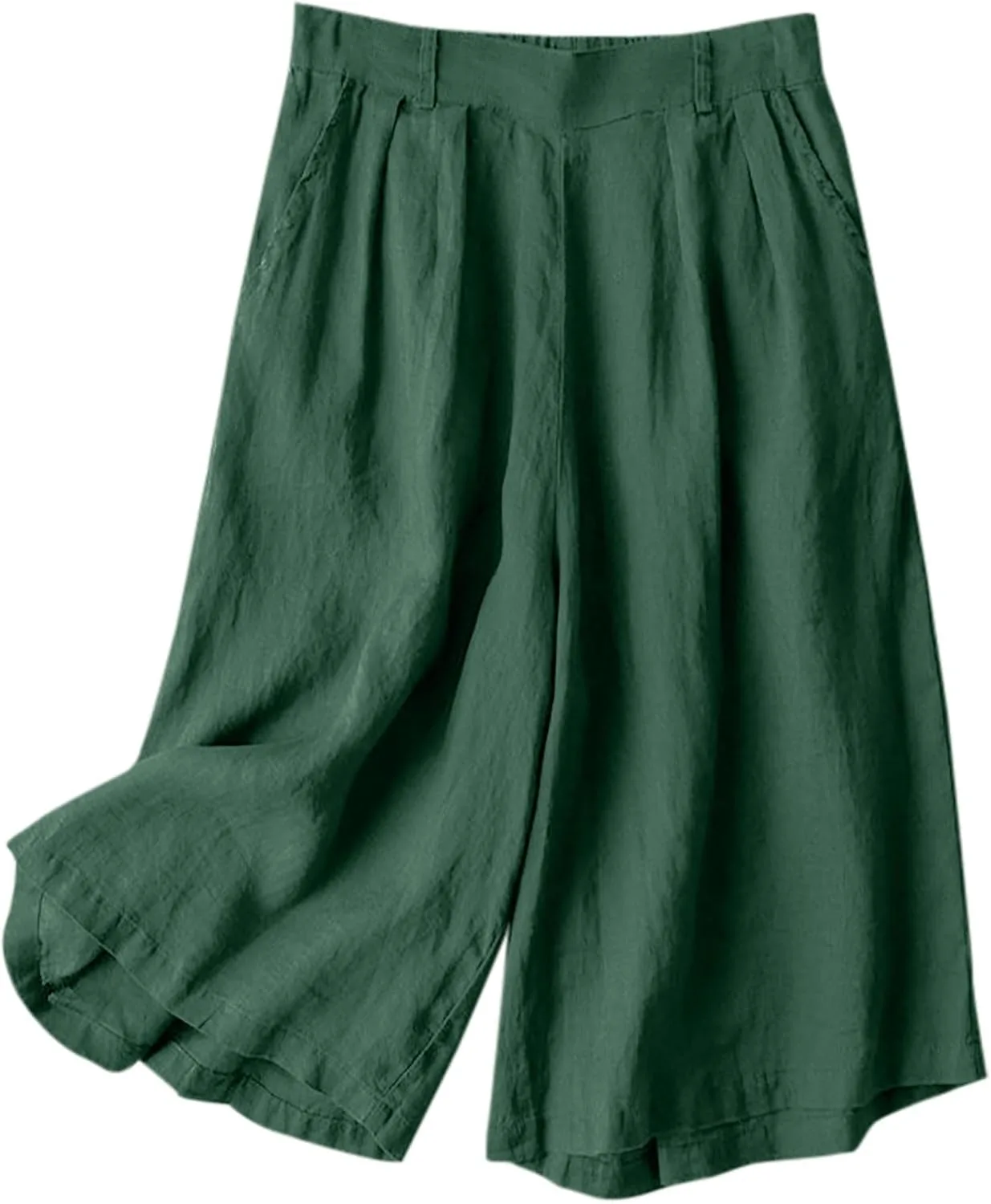 Женские брюки капри с широкими штанинами и высокой талией
Женские брюки капри с широкими штанинами и высокой талией