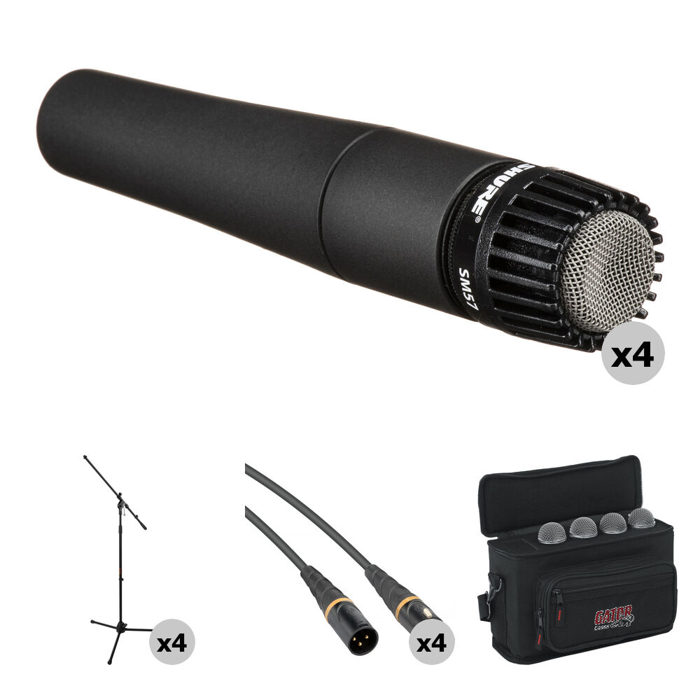 Динамический микрофон Shure SM57-LC Quad Pack with Cables and Stands Kit
Динамический микрофон Shure SM57-LC Quad Pack with Cables and Stands Kit