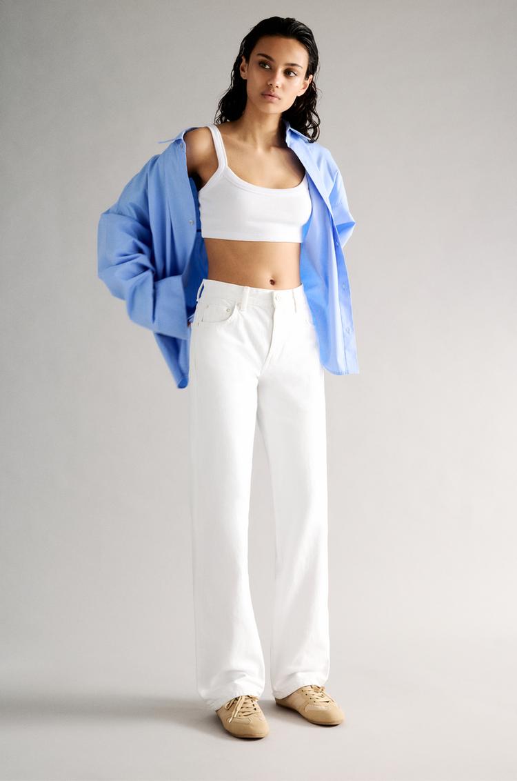 Джинсы прямого кроя со средней посадкой Pull And Bear, белый
Джинсы прямого кроя со средней посадкой Pull And Bear, белый