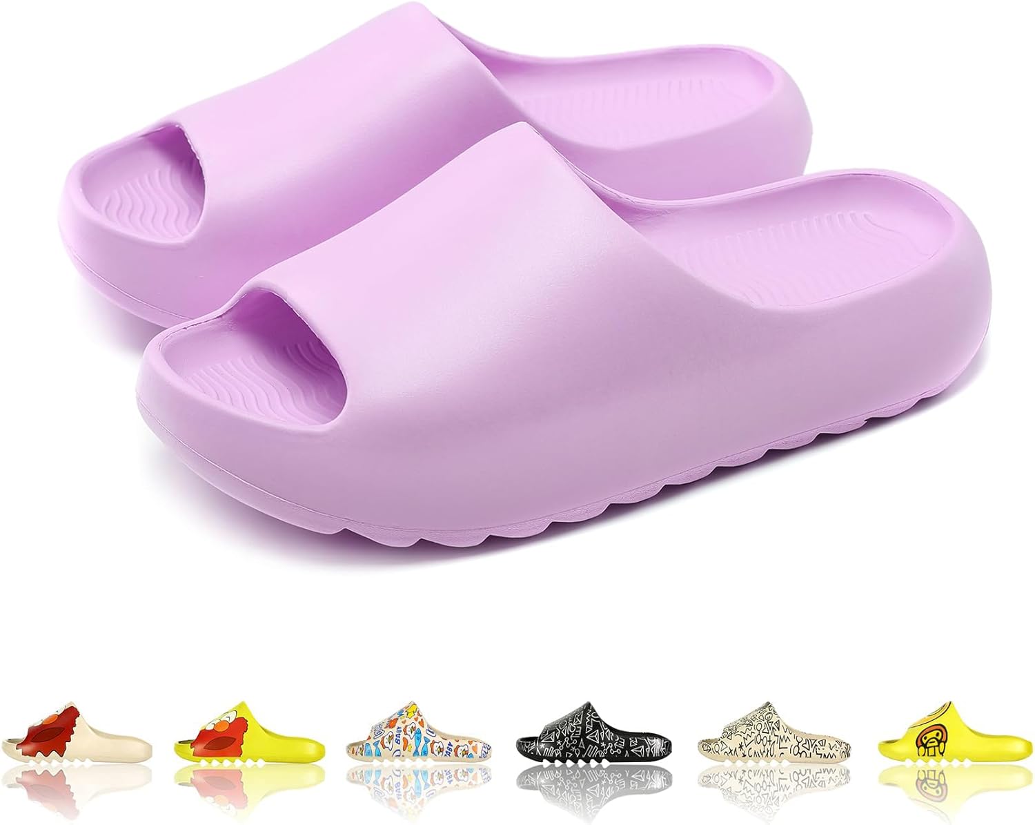 Мужские и женские тапочки-сланцы с облачной подушкой EVA, милый мультяшный принт, нескользящие для душа, с открытым носком, для ванной, дома, спа, тренажерного зала, мягкая и удобная обувь Tptoes, фиолетовый
Мужские и женские тапочки-сланцы с облачной подушкой EVA, милый мультяшный принт, нескользящие для душа, с открытым носком, для ванной, дома, спа, тренажерного зала, мягкая и удобная обувь Tptoes, фиолетовый
