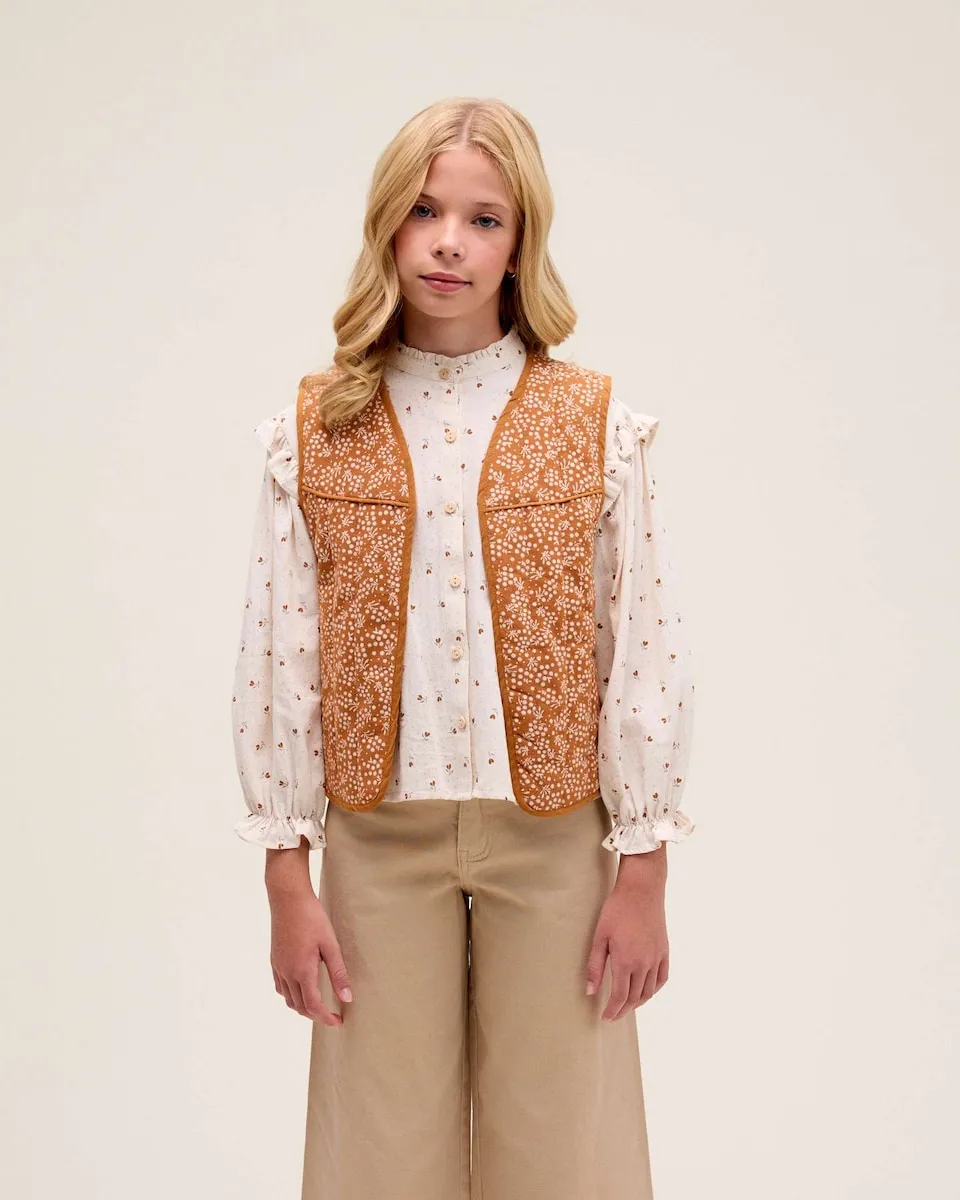 Жилет для девочки с цветочным принтом Dadati, коричневый
Жилет для девочки с цветочным принтом Dadati, коричневый