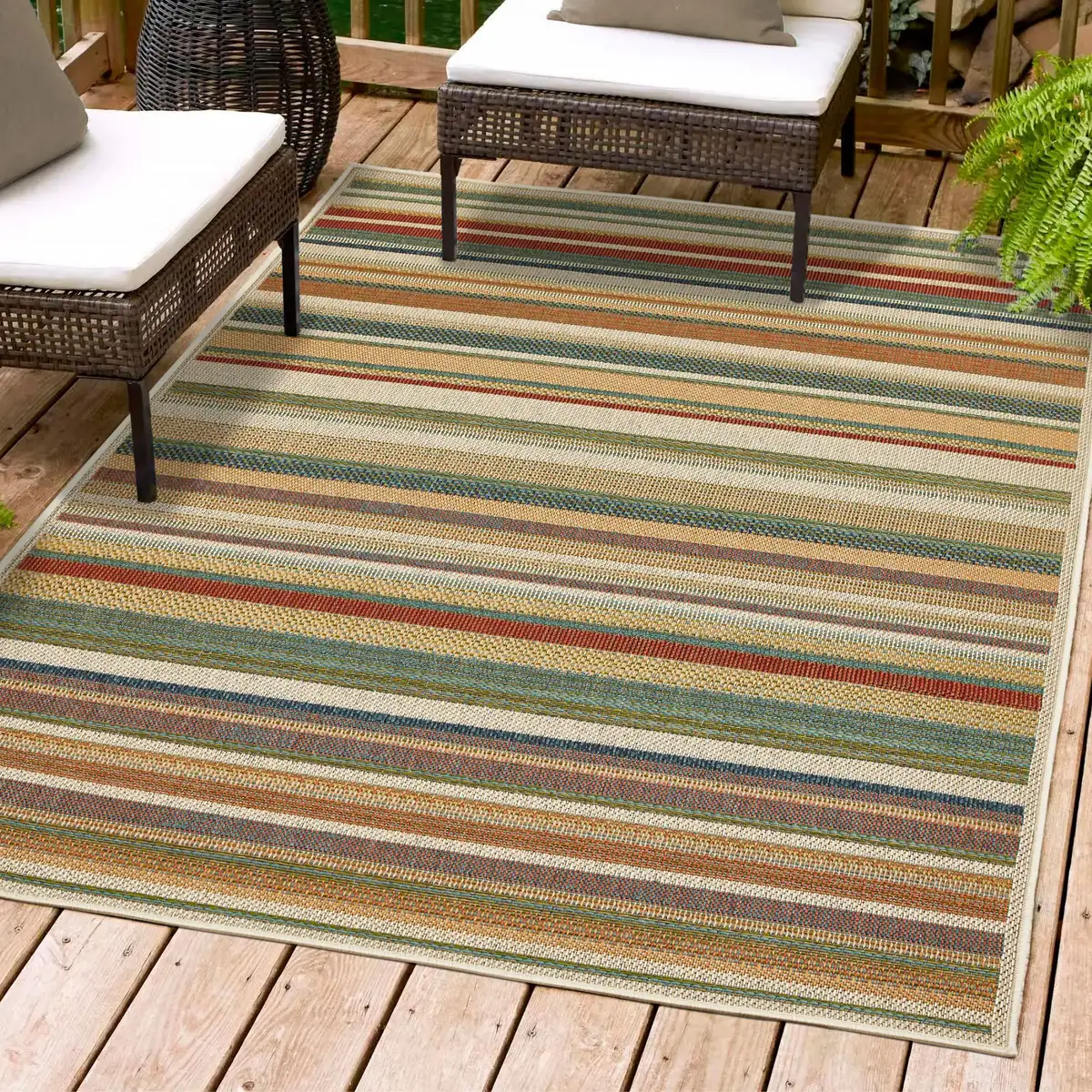 Ковер Andiamo "Sedona Stripes", прямоугольный, плоского плетения, в полоску, подходит для использования внутри и снаружи помещений 67х120 см, цвет multi
Ковер Andiamo "Sedona Stripes", прямоугольный, плоского плетения, в полоску, подходит для использования внутри и снаружи помещений 67х120 см, цвет multi