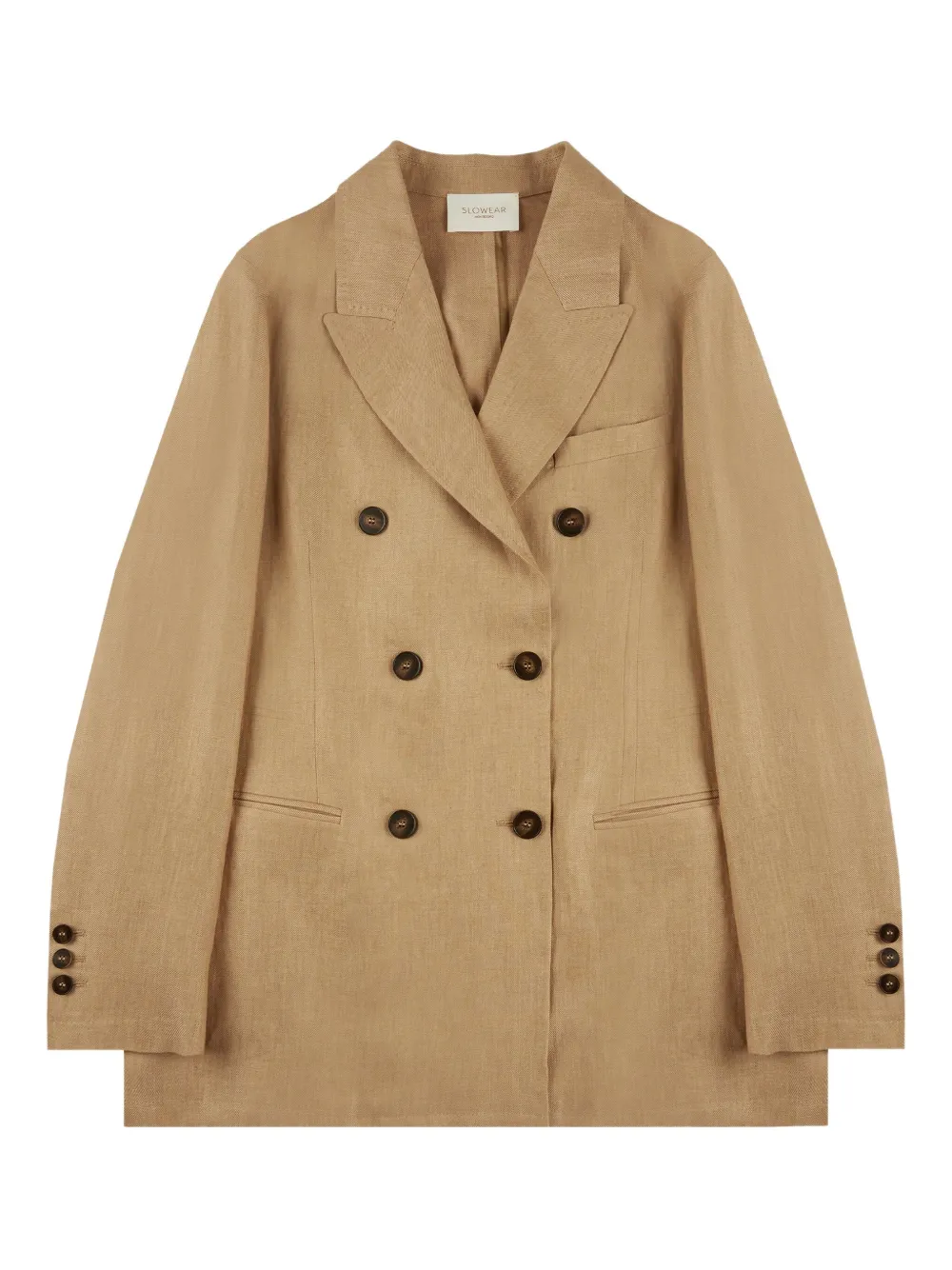 Двубортный льняной блейзер Montedoro, бежевый
Двубортный льняной блейзер Montedoro, бежевый