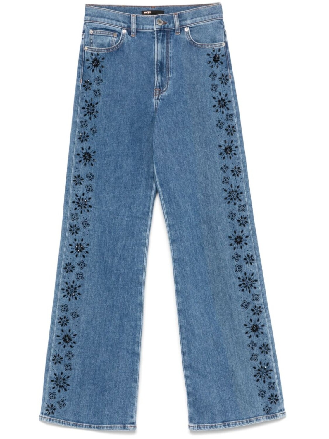 Maje джинсы с бисером, синий 
Maje джинсы с бисером, синий