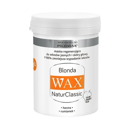 Восстанавливающая маска для светлых волос Blonda Wax, 240 мл Pilomax, NaturClassic
Восстанавливающая маска для светлых волос Blonda Wax, 240 мл Pilomax, NaturClassic