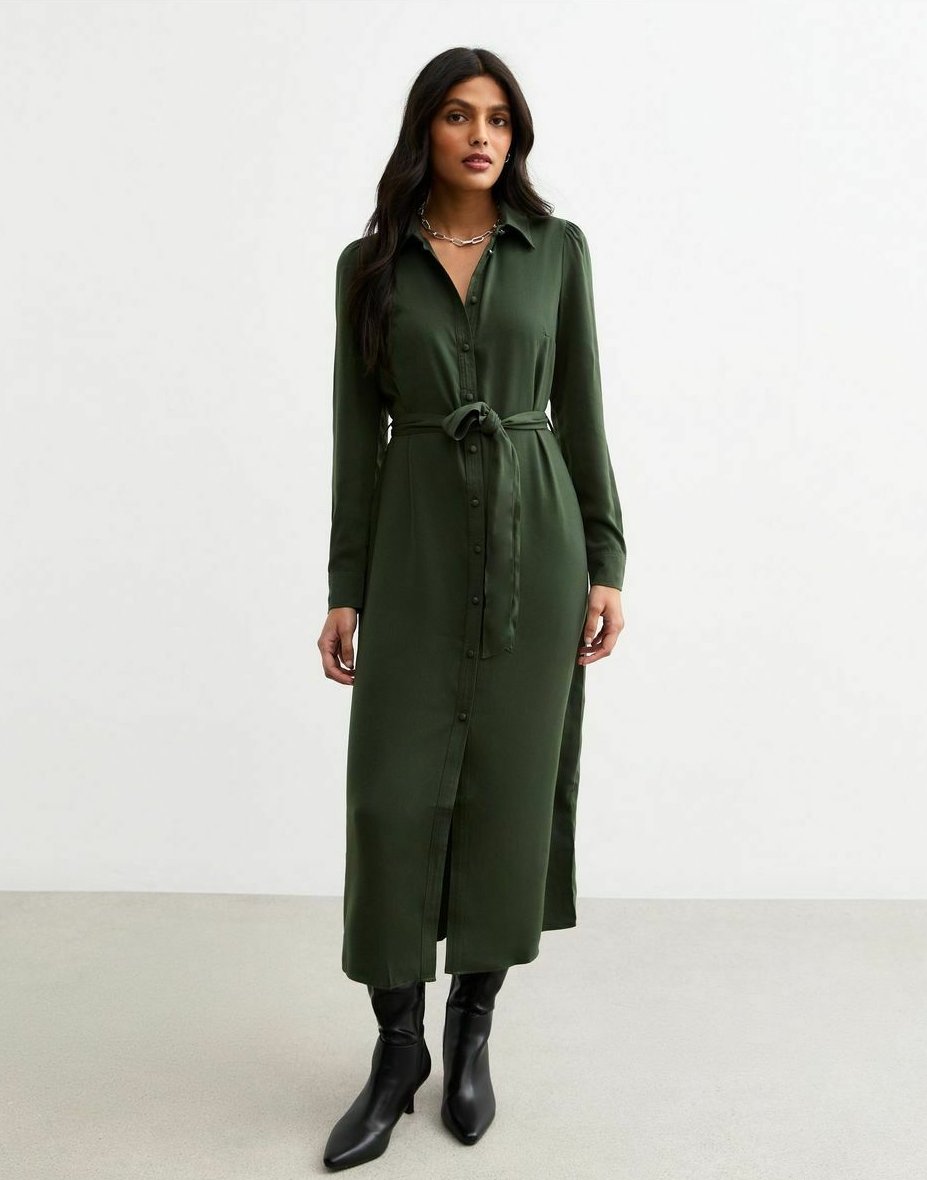 Платье-рубашка BELTED MIDI New Look, хаки
Платье-рубашка BELTED MIDI New Look, хаки