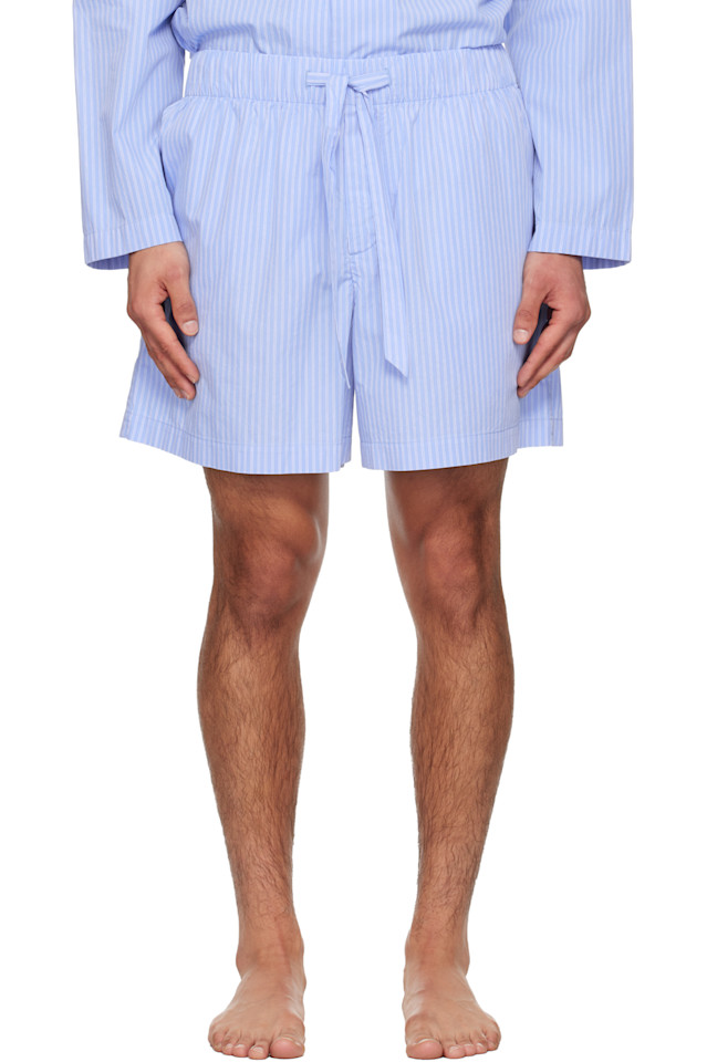 Tekla Пижамные шорты из синего поплина
Tekla Пижамные шорты из синего поплина