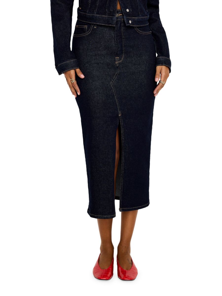 Юбка-миди из эластичного денима Good American, индиго
Юбка-миди из эластичного денима Good American, индиго