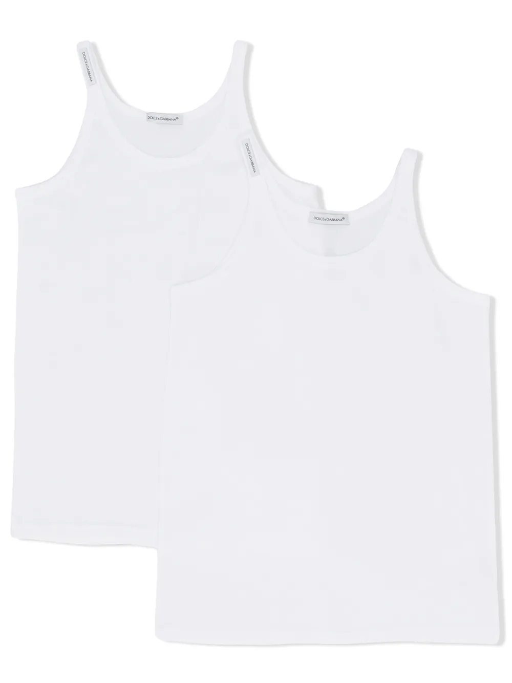 Комплект из двух топов без рукавов Dolce & Gabbana Kids, белый
Комплект из двух топов без рукавов Dolce & Gabbana Kids, белый