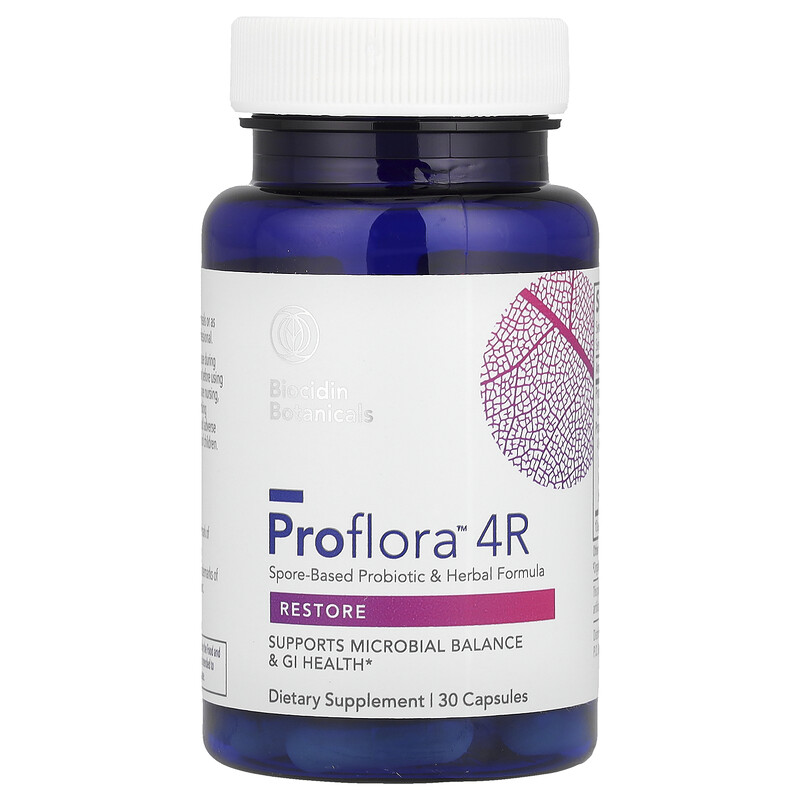 Biocidin Botanicals, Proflora 4R, Spore-Based Probiotic & Herbal Formula, 30 Capsules
Biocidin Botanicals, Proflora 4R, Spore-Based Probiotic & Herbal Formula, 30 Capsules