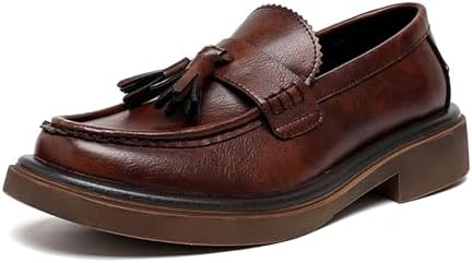 Мужские кожаные лоферы с кисточками - туфли на платформе Penny Slip-On с круглым носком, с нескользящей подошвой для работы в офисе и бизнеса Zghnp, коричневый
Мужские кожаные лоферы с кисточками - туфли на платформе Penny Slip-On с круглым носком, с нескользящей подошвой для работы в офисе и бизнеса Zghnp, коричневый